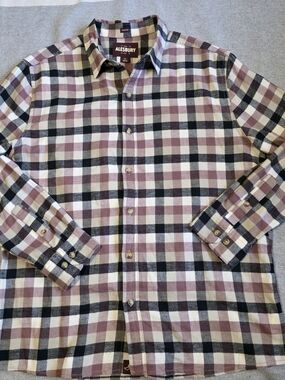 ALESBURY Plaid Flannel Button-Up Shirt Men's Long Sleeve